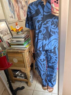 Zara Blue Tropical Matching Set